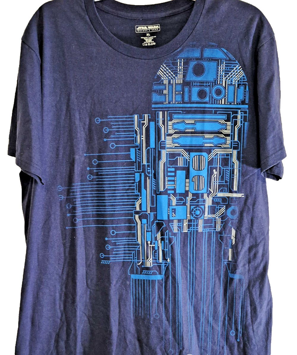 Disney Star Wars Galaxy's Edge R2-D2 Droid Depot Circuitry T-Shirt XL Blue